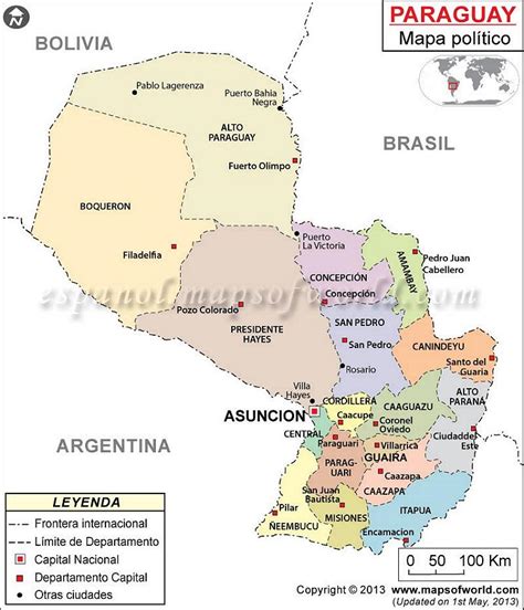 Mapa Paraguay y Ciudades