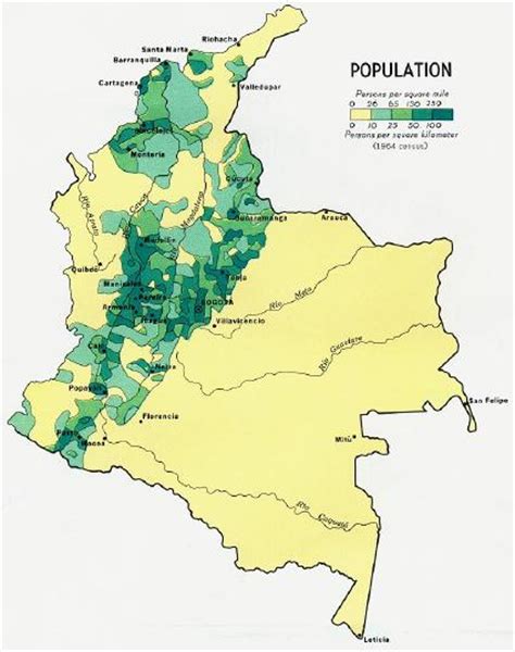 Mapa Población de Colombia