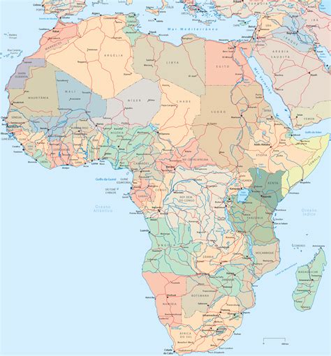 Mapa Político da África   Mapas dos Países, Egito, Marrocos