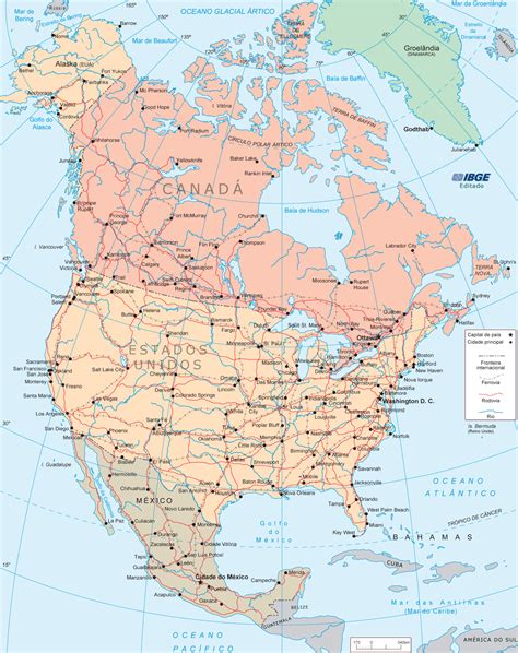 Mapa Político da América do Norte