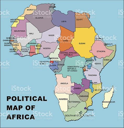 Mapa Político De África Em Formato Vetorial Vetor e ...