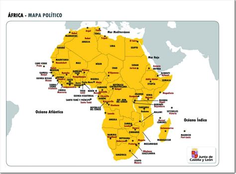 Mapa político de África Mapa de países y capitales de ...