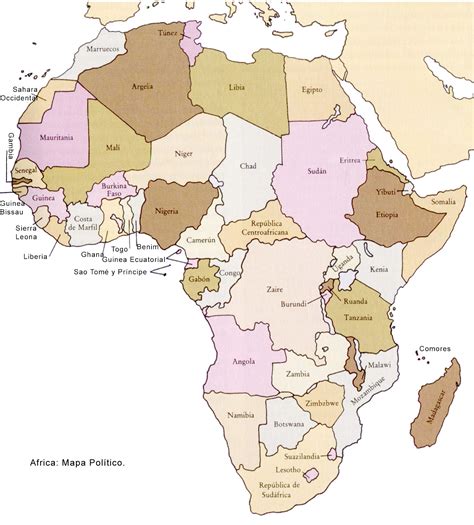 Mapa Politico De Africa Mudo
