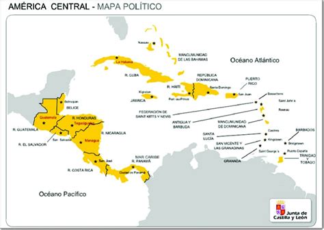 Mapa político de América Central Mapa de países y ...