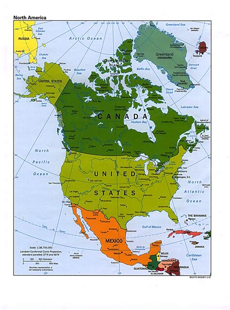 Mapa Político de América del Norte 1997 mapa.owje.com