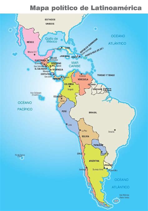 Mapa político de América latina. | Geografía americana ...