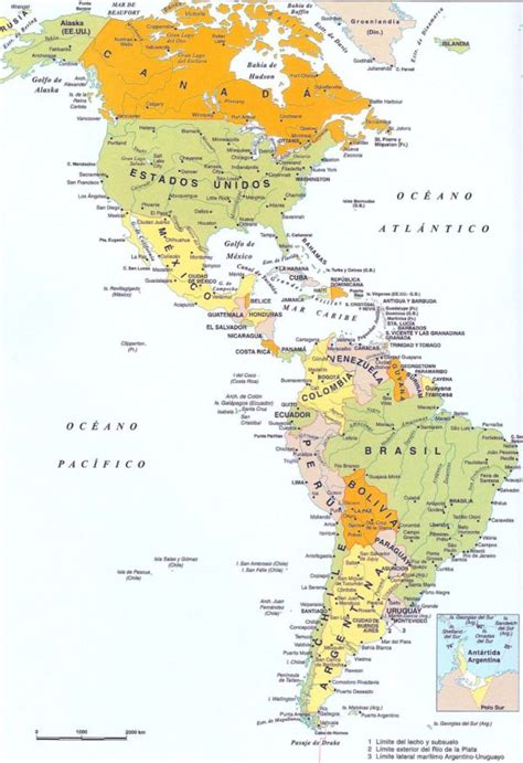 Mapa político de América | Países de América del Norte y ...
