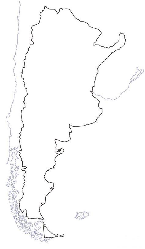 Mapa político de Argentina mudo Saberia
