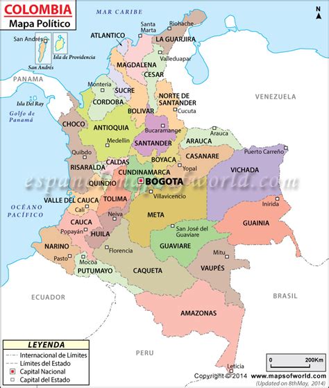Mapa Politico de Colombia | Colombia Mapa