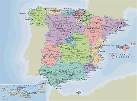 Mapa Político de España | Mapas Políticos | Atlas del Mundo