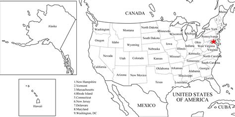 Mapa político de Estados Unidos para imprimir Mapa de ...