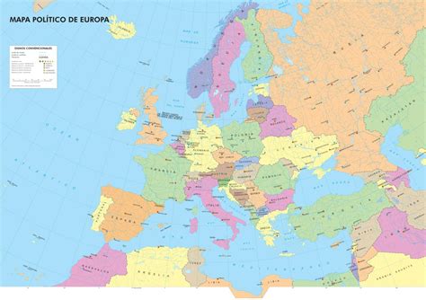 Mapa político de Europa Mapa de países y capitales de ...