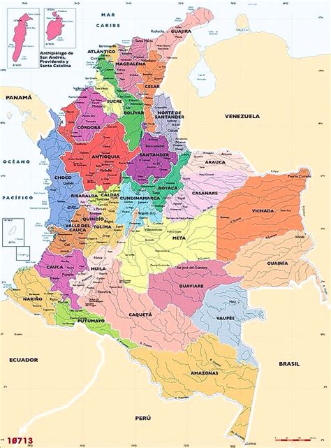Mapa Político de la República de Colombia | Colombia ...