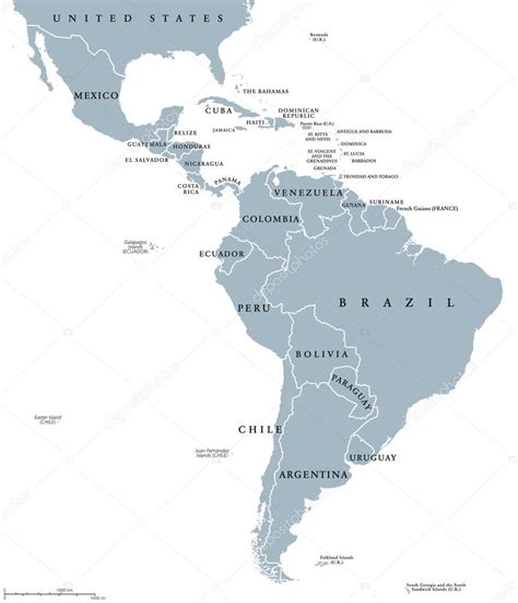 Mapa político de los países de América Latina — Vector de ...