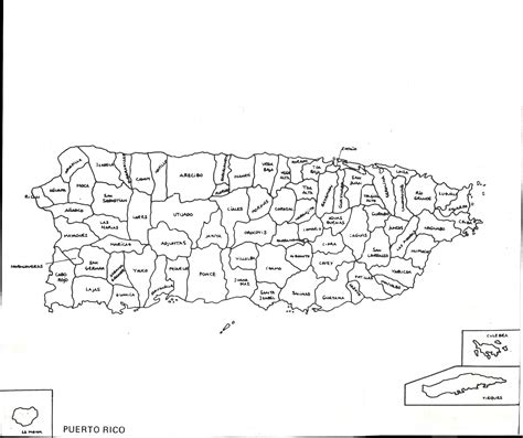 Mapa politico de puerto rico con sus pueblos
