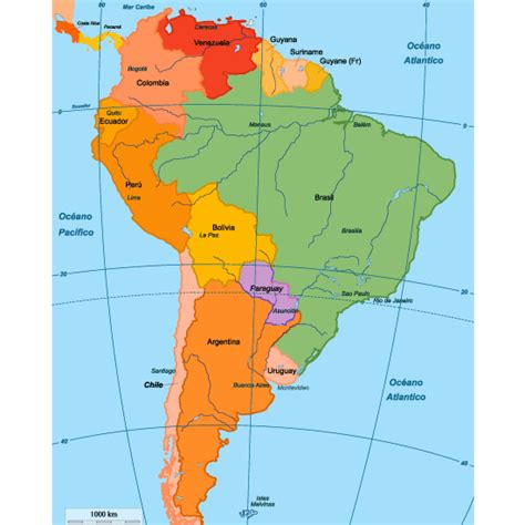 Mapa político de Sudamérica editable   Vector | Vector Clipart