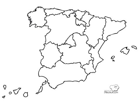 Mapa politico España   Dibujalia   Dibujos para colorear ...