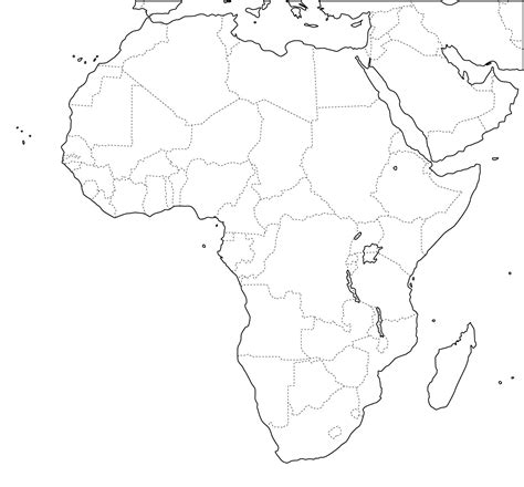Mapa político mudo de África Mapa de países de África ...