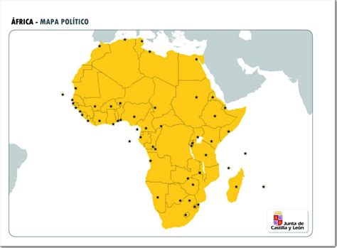 Mapa político mudo de África Mapa de países y capitales de ...