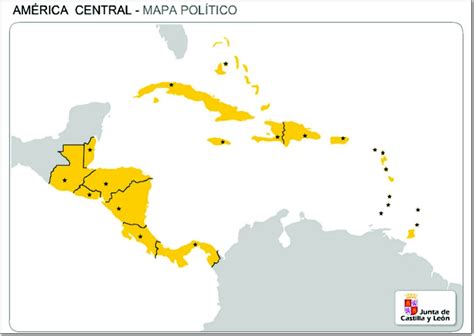 Mapa político mudo de América Central Mapa de países y ...