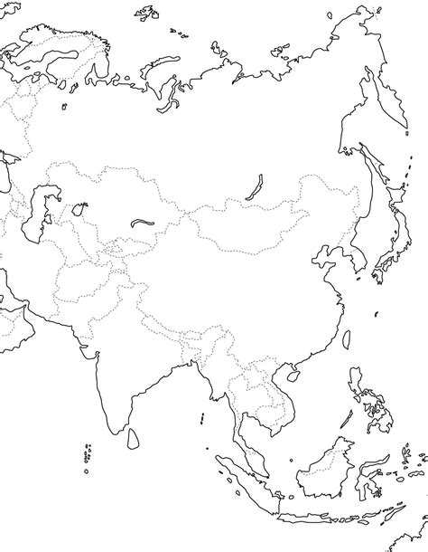 Mapa político mudo de Asia para imprimir Mapa de países de ...
