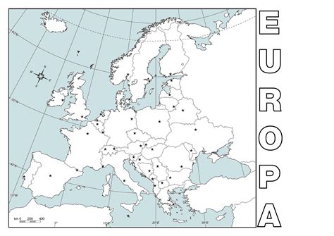 Mapa político mudo de Europa para imprimir en DIN A4 ...