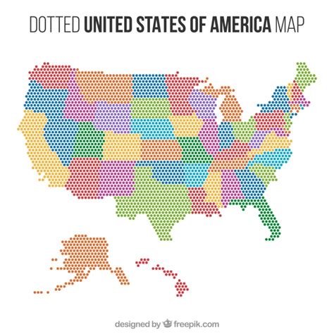 Mapa punteado de los estados unidos de américa | Descargar ...