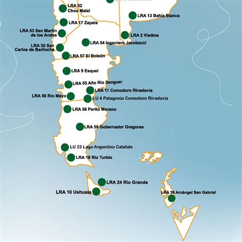 Mapa radio nacional en la Patagonia – ANTENA LIBRE 89.1 Mhz