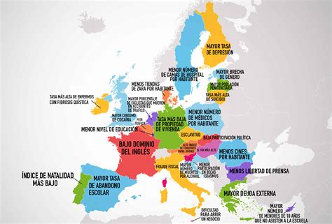 Mapa revela lo peor de los países de la Unión Europea
