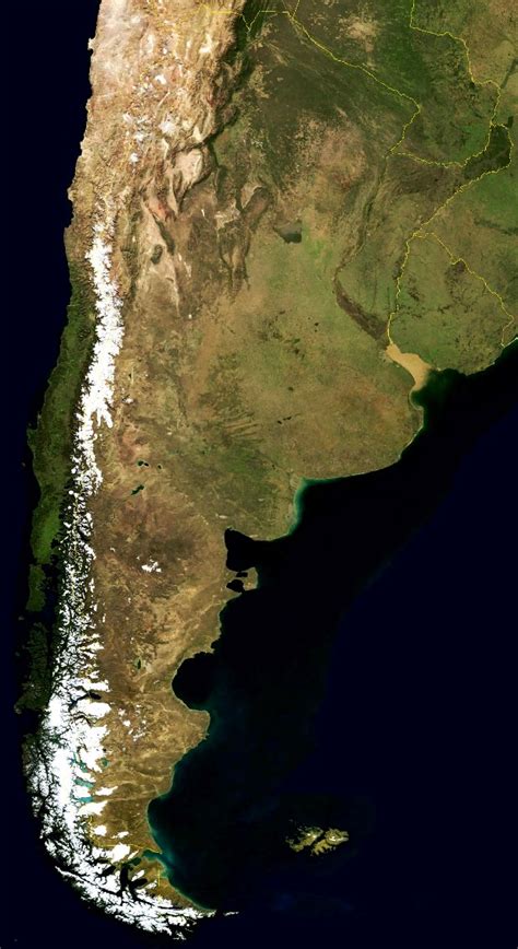 Mapa satelital de Argentina   Mapa de Argentina