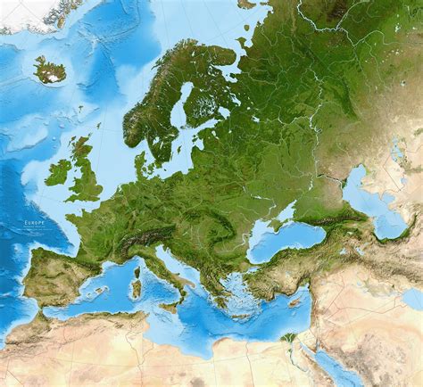 Mapa satelital de Europa   Mapa de Europa