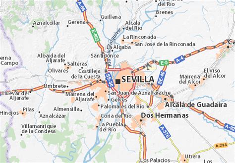 Mapa Sevilla   plano Sevilla   ViaMichelin