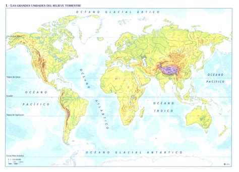 mapa topografico del mundo con coordenadas