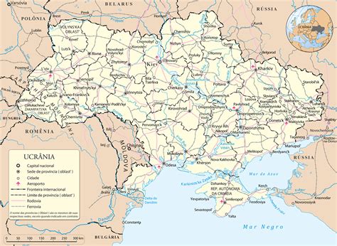 Mapa Ucrania   Mapas da Europa