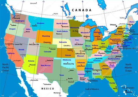 Mapa Usa Capitales