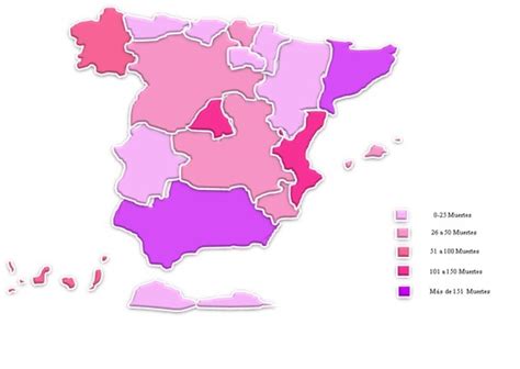 Mapa violencia de género en España  1999 2015  | La tribu
