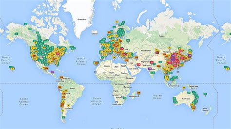Mapa virtual: La contaminación del aire en todo el planeta ...