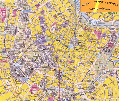 Mapa y plan de Viena  centro histórico    Austria