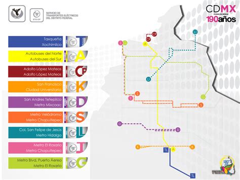 Mapa y plano de bus de la Ciudad de México DF : estaciones ...