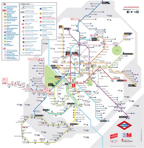 Mapa y plano de metro de Madrid : estaciones y lineas