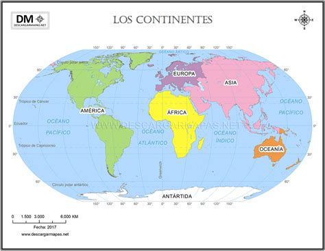 Mapamundi de los continentes | DESCARGAR MAPAS
