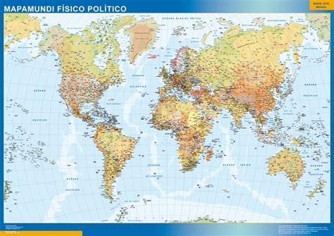 Mapamundi fisico politico | Mapas Posters Mundo y España