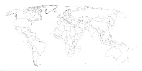 Mapamundi Político Mudo ???? Mapa del mundo en Blanco sin nombres