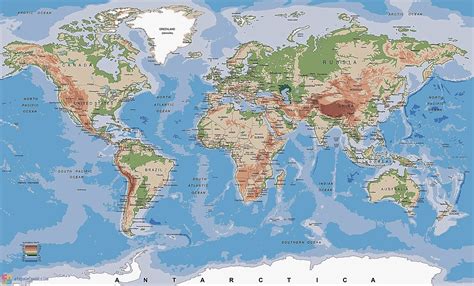 Mapamundis físicos para imprimir | Mapas del mundo físico ...