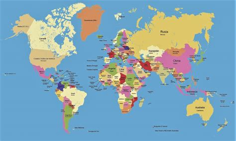 Mapamundis políticos para imprimir | Mapas del mundo de ...