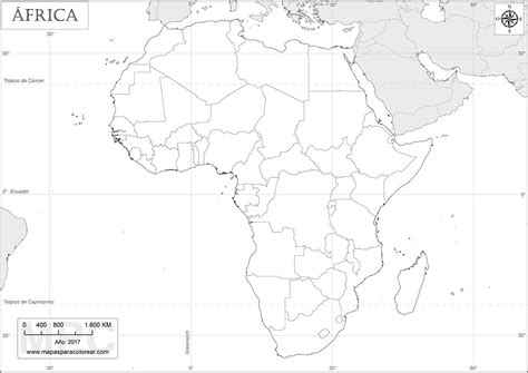Mapas de África para colorear