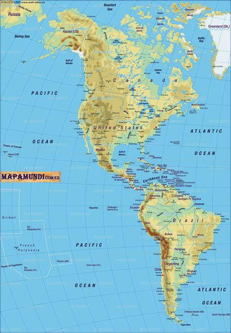 Mapas de America político Mapa Físico, Geográfico ...