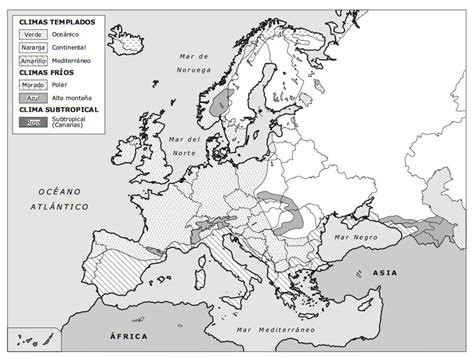 Mapas de climas para completar  Europa y España  | Hola Mundo