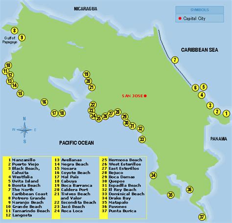 Mapas de Costa Rica   Service Car Rental