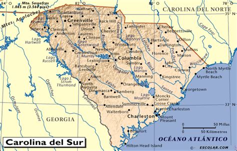 Mapas de Escolar.com   Mapa de Carolina del Sur